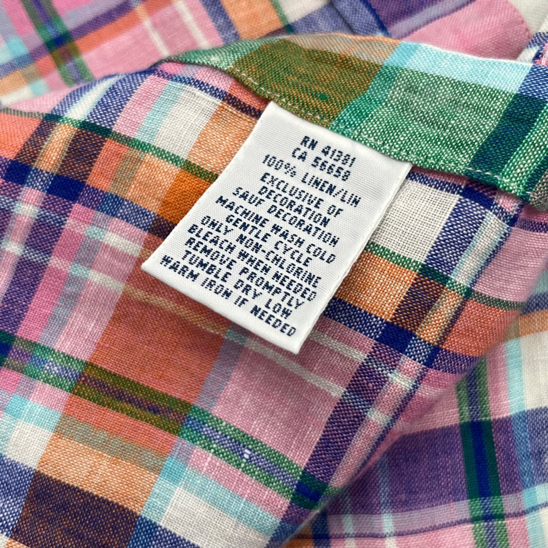 폴로 랄프로렌 블루포니 타탄체크 린넨 반팔 셔츠 M 상품이미지6