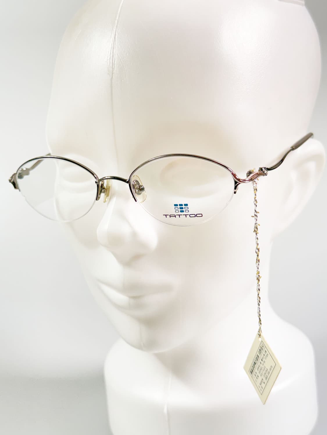 TATTOO 건메탈 반무테 오벌 프레임 빈티지 안경 상품이미지8