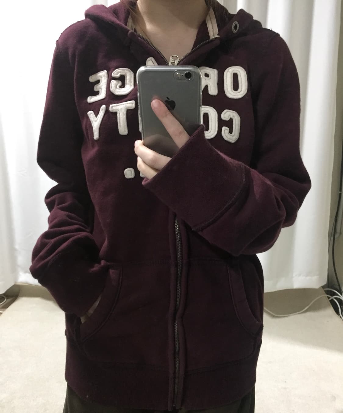 홀리스터 버건디 플럼 후드집업 상품이미지1