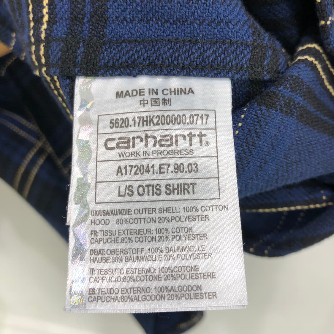 칼하트 블루 체크 셔츠 후드자켓 상품이미지7