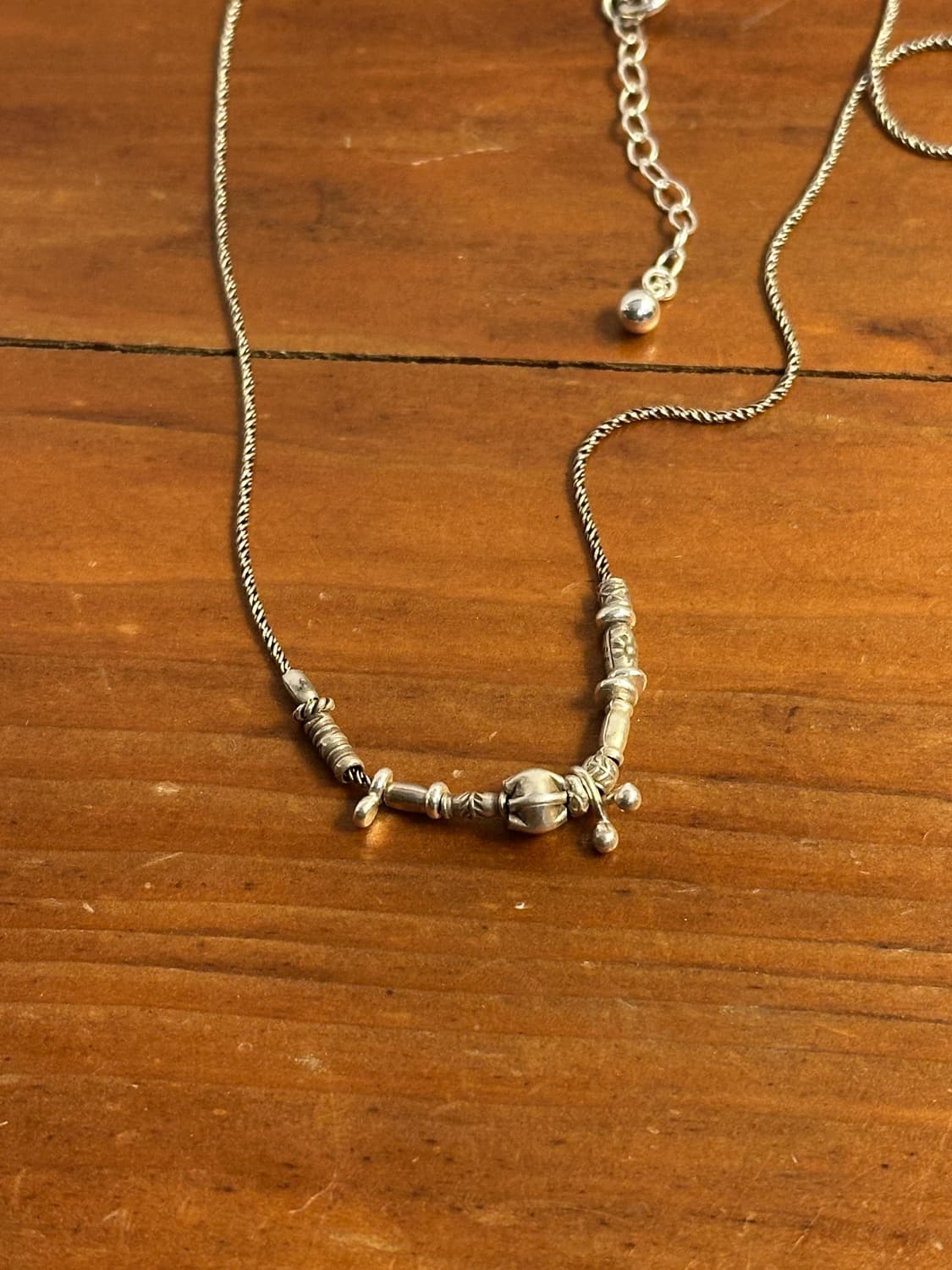 Musta karensilver mix necklace 상품이미지1