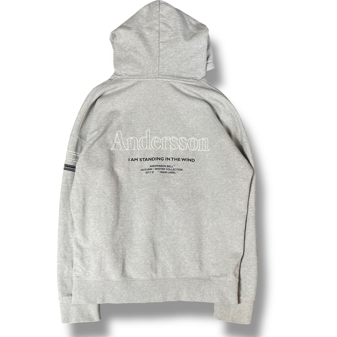 앤더슨벨 미니로고 그레이 기모 후드티 L 상품이미지2