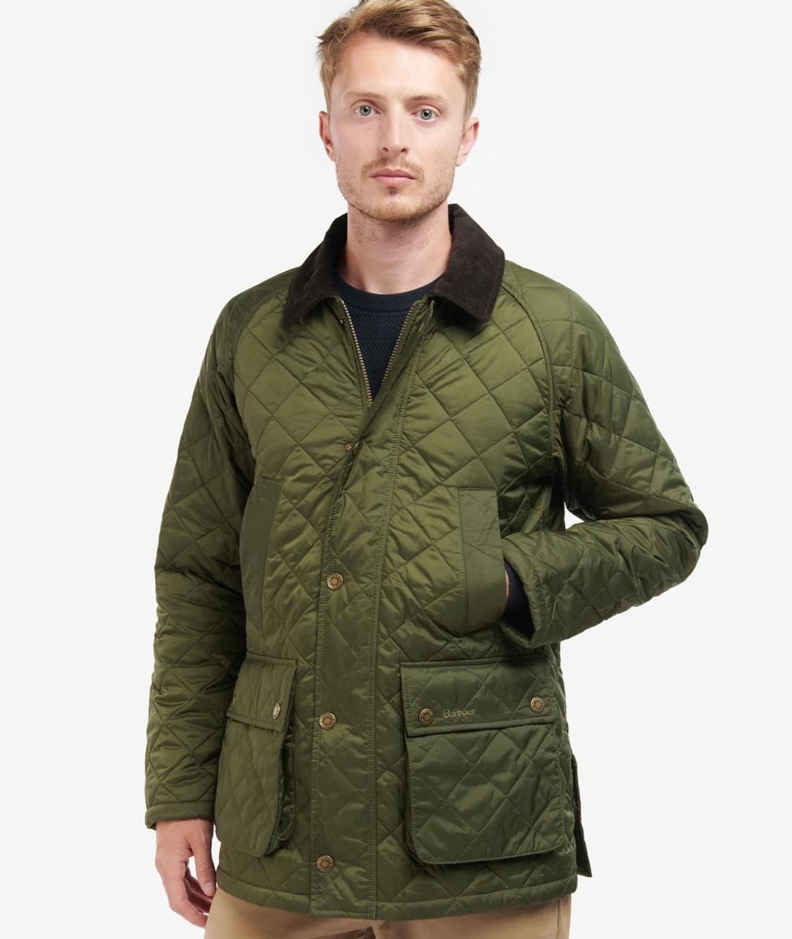 [m] 바버 애쉬비 퀄팅 올리브색상 상품이미지1