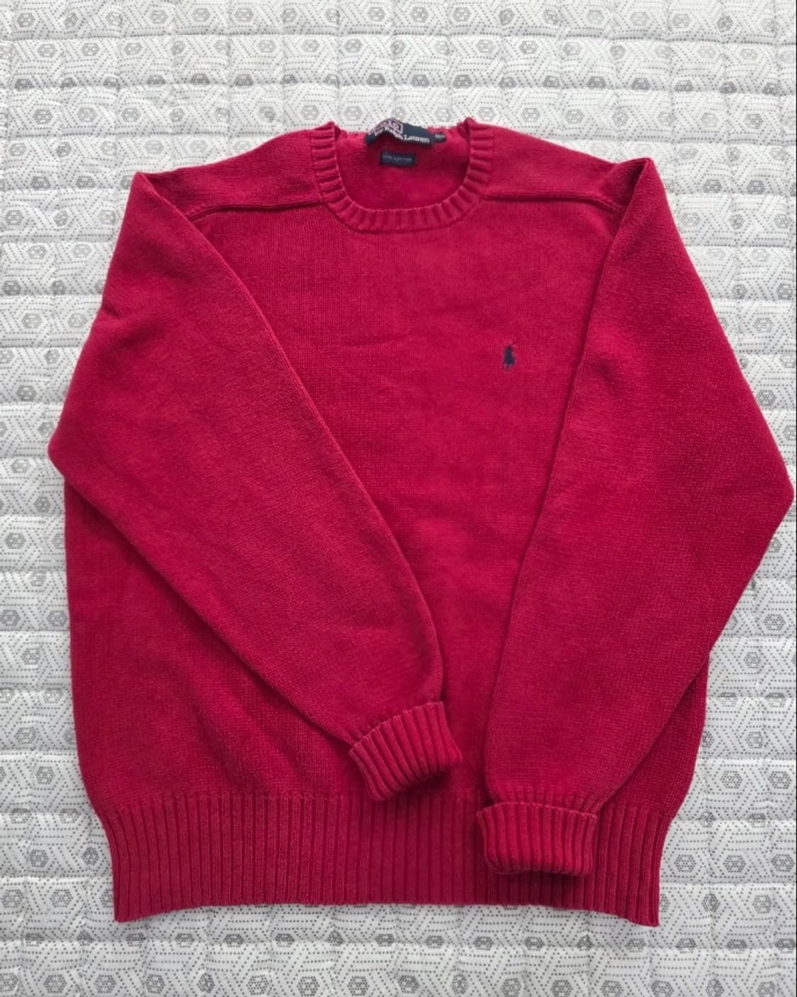 폴로 랄프로렌 레드 크루넥 니트 100 상품이미지1