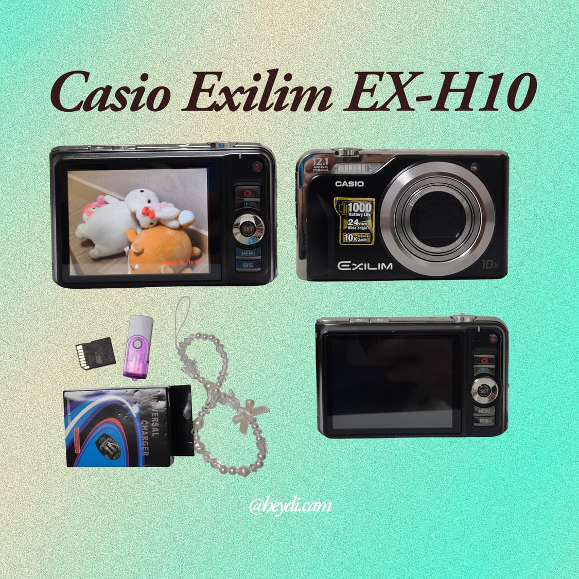 (츄디카)카시오 엑슬림 Casio Exilim EX-h10 블랙 상품이미지2