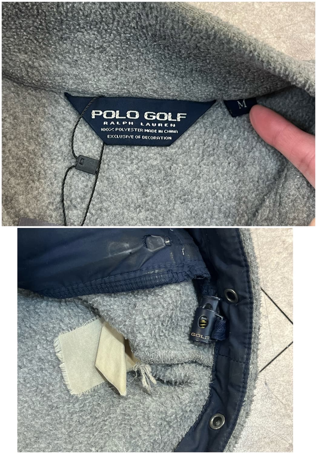 폴로 골프 포니 하프 버튼 플리스 그레이 M #csz3678 상품이미지3