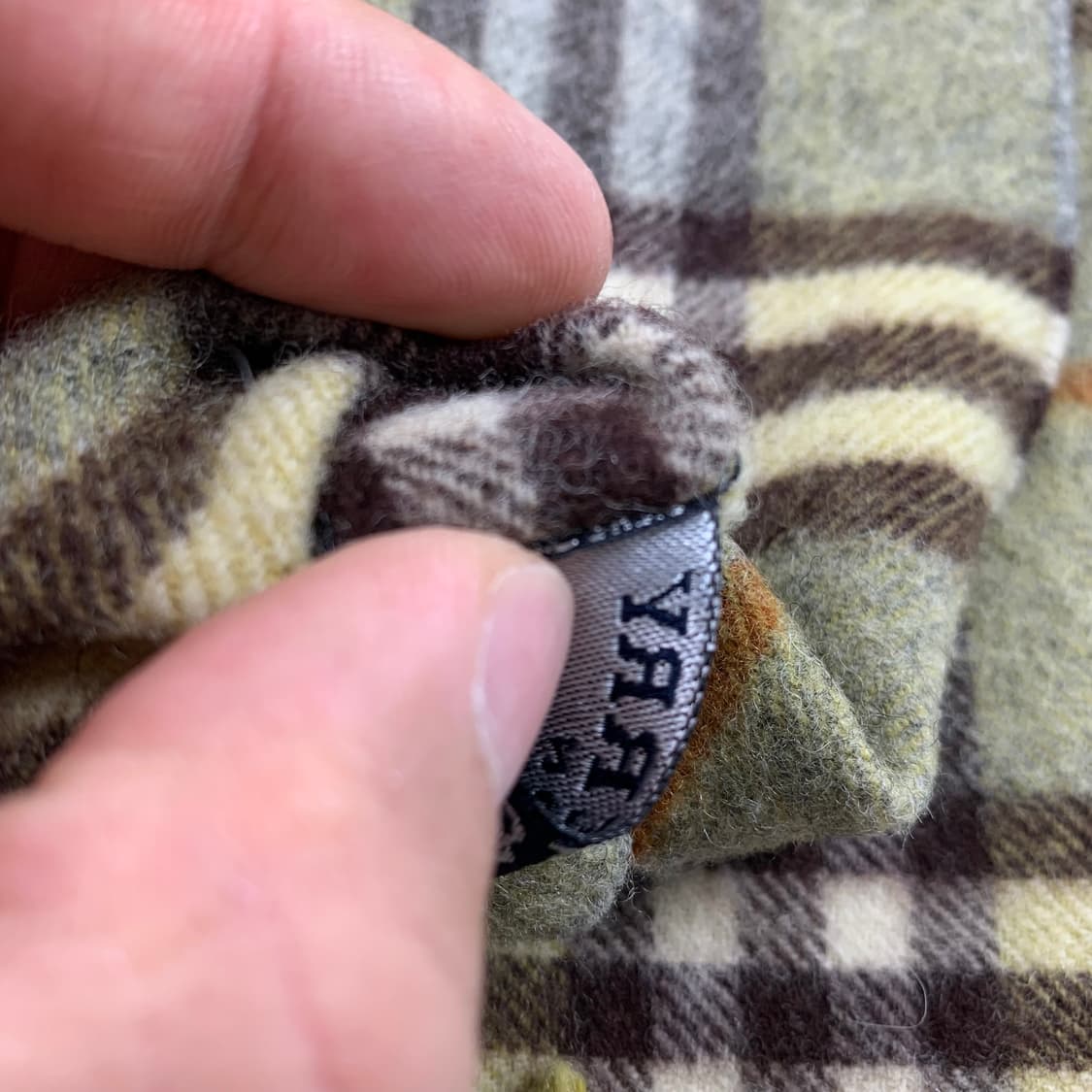 버버리 메리노울/캐시미어 혼방 그린 노바체크 스카프 상품이미지4