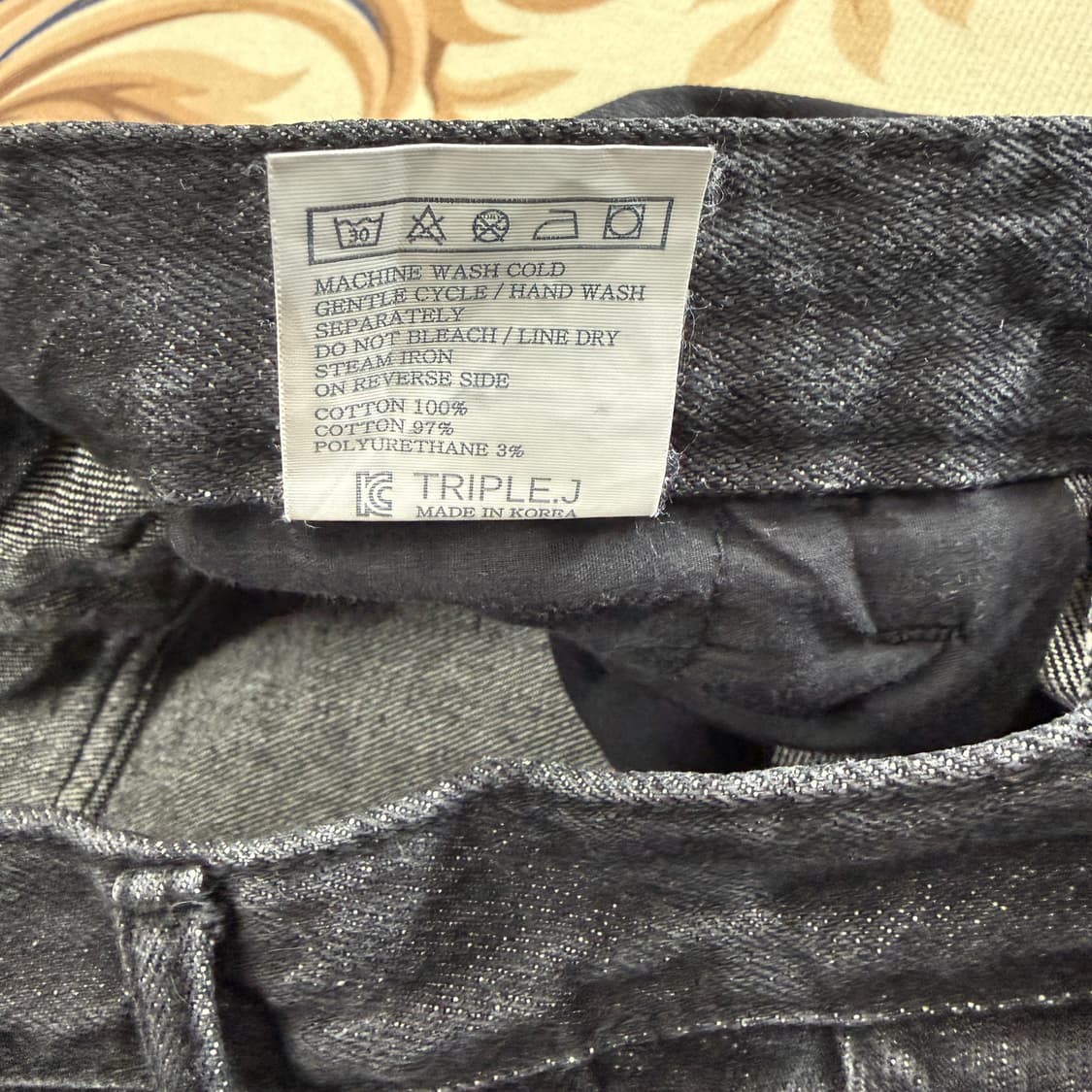 (XS)트리플J 더블니 흑청 데님팬츠 상품이미지4
