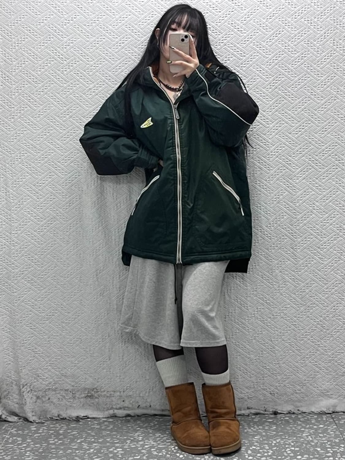 오닐 올드스쿨 레트로 딥그린 누빔 바람막이 자켓 L C08725 상품이미지1