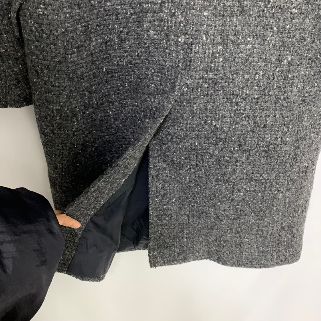 스포트막스 막스마라 빈티지 울 트위드 롱 코트 차콜 상품이미지4