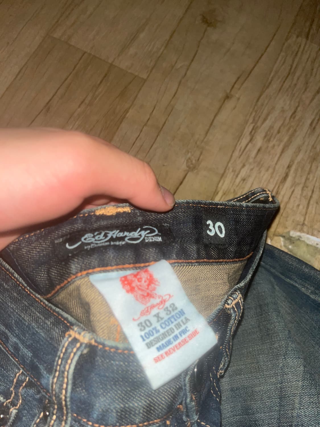 에드하디 y2k 로고 데님팬츠 상품이미지5