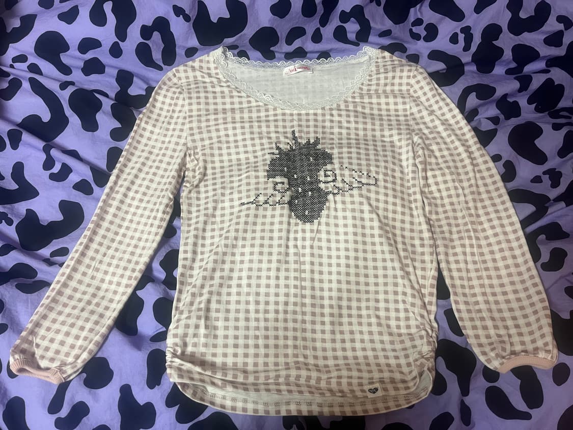 Strawberry Angel Race Neck T-shirt 상품이미지7