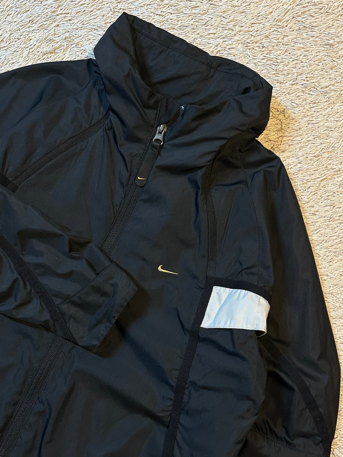 00's 나이키 올드스쿨 빅스우시 배색 바람막이 자켓 블랙 상품이미지2