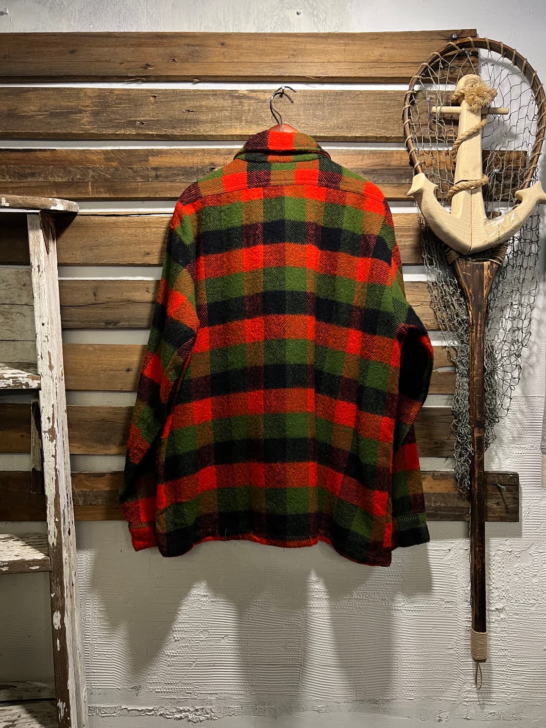 [L]80's USA 빈티지 레드 버팔로체크 울 셔츠 상품이미지5