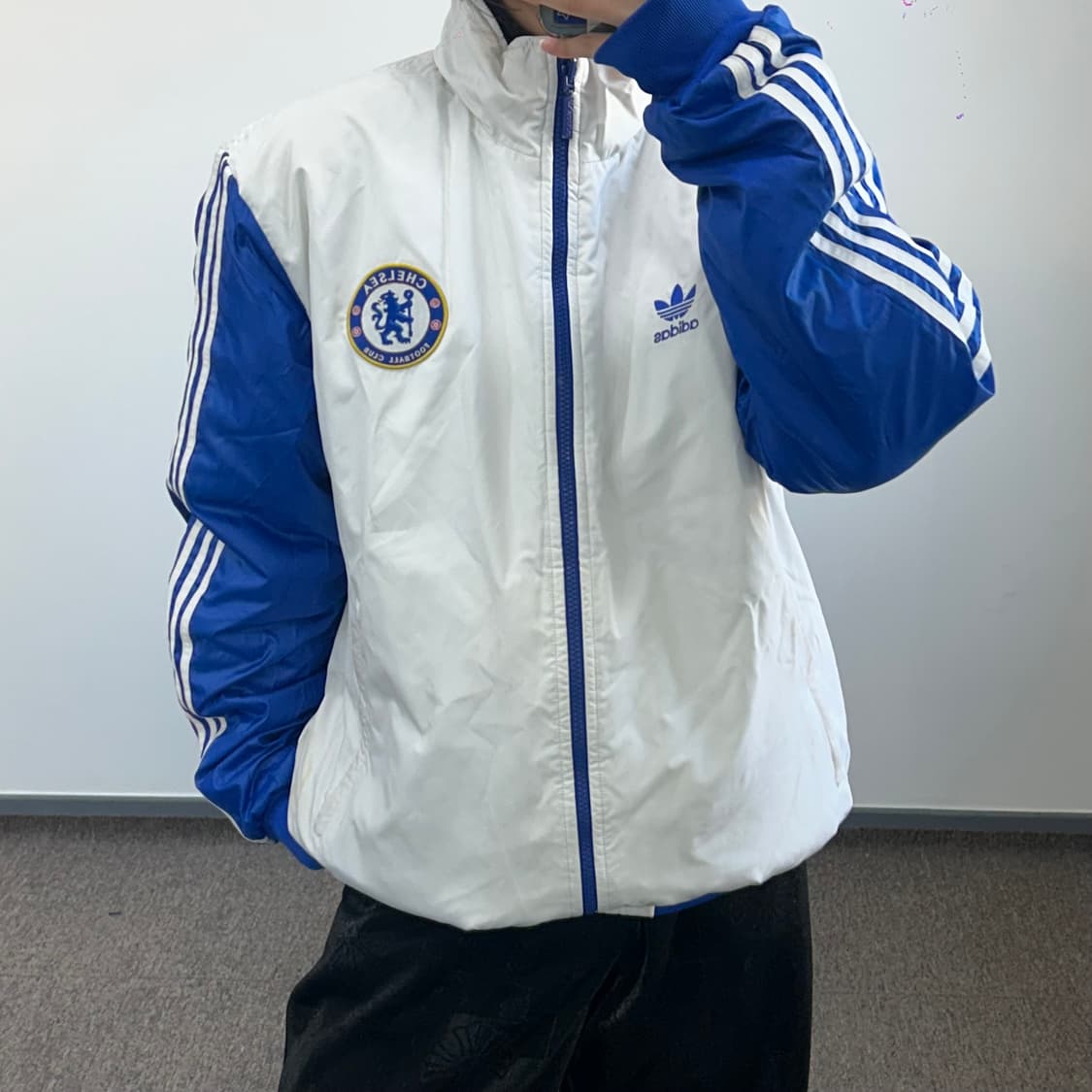 Adidas 아디다스 첼시FC 리버시블 파이어버드 블루 화이트 패딩 상품이미지3