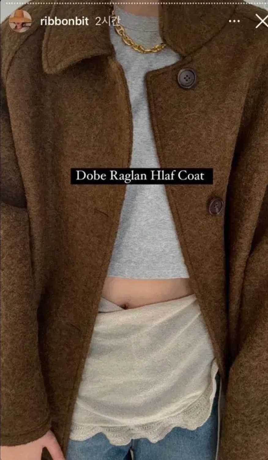 ribbonbit 리본빛 도브 하프코트 dobe 도브래글런하프코트 상품이미지6