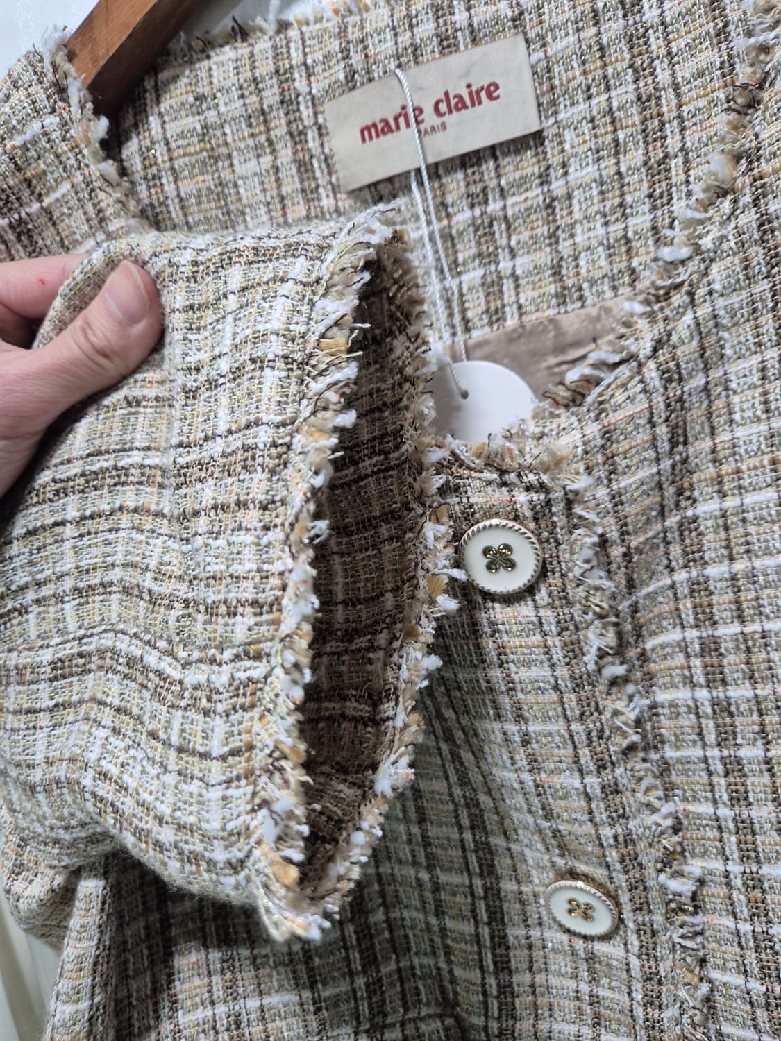 마리끌레르 트위드 반팔 자켓 셋업 상품이미지5