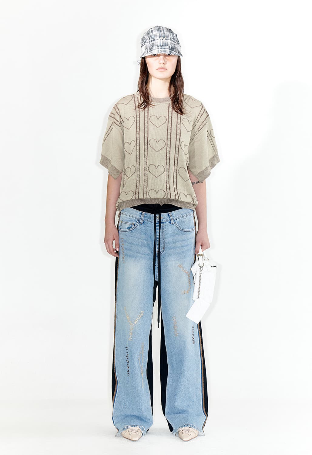 OPEN YY STITCH FRONT JEAN 블랙 1사이즈 상품이미지1