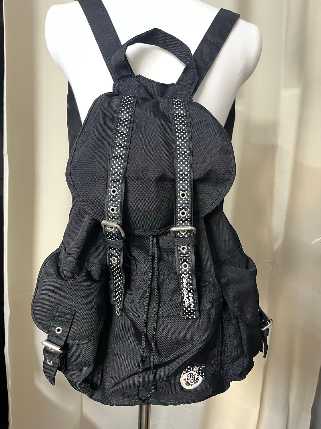 🖤 블랙 도트 포인트 모리걸 백팩 상품이미지2
