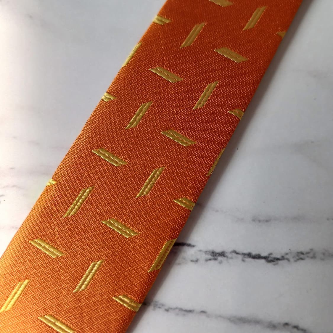 발렌시아가 실크 오렌지 패턴 넥타이 9.5cm A등급 E858 상품이미지10