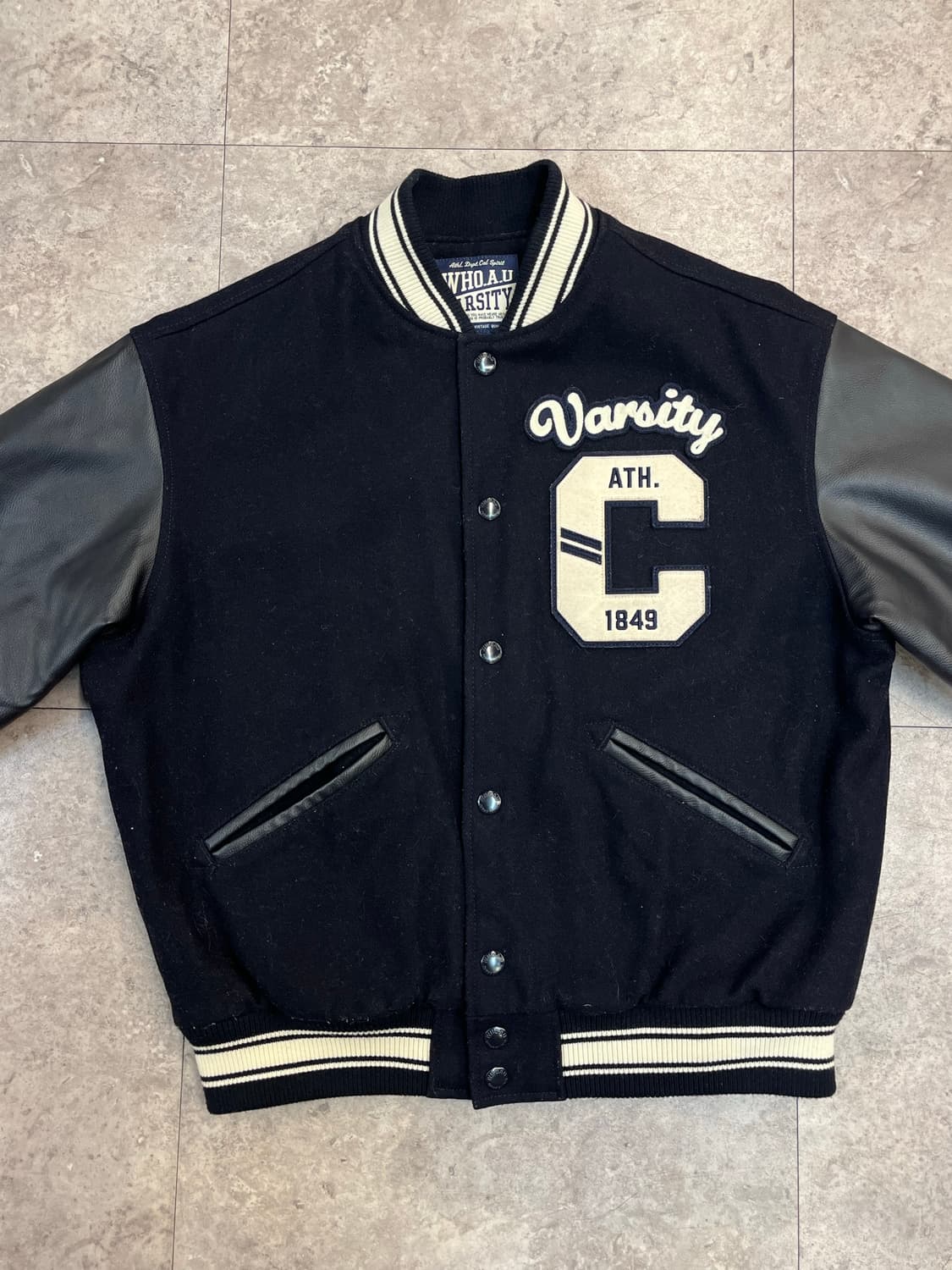 후아유 바시티 자켓 블랙 M #csz2492  상품이미지4