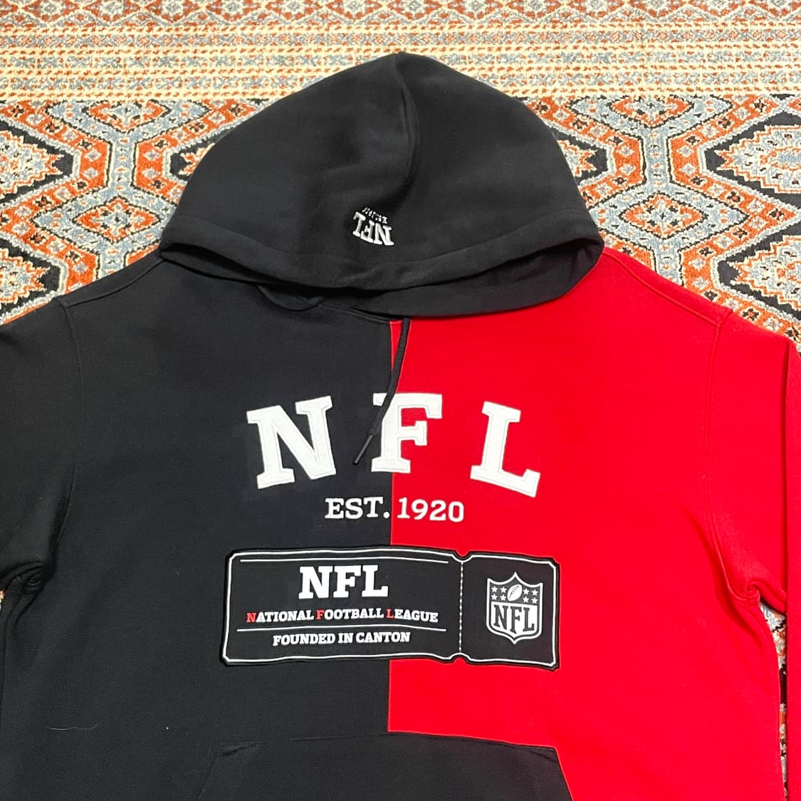 NFL 팀복 블랙 레드 배색 후드티셔츠 남성M 상품이미지2