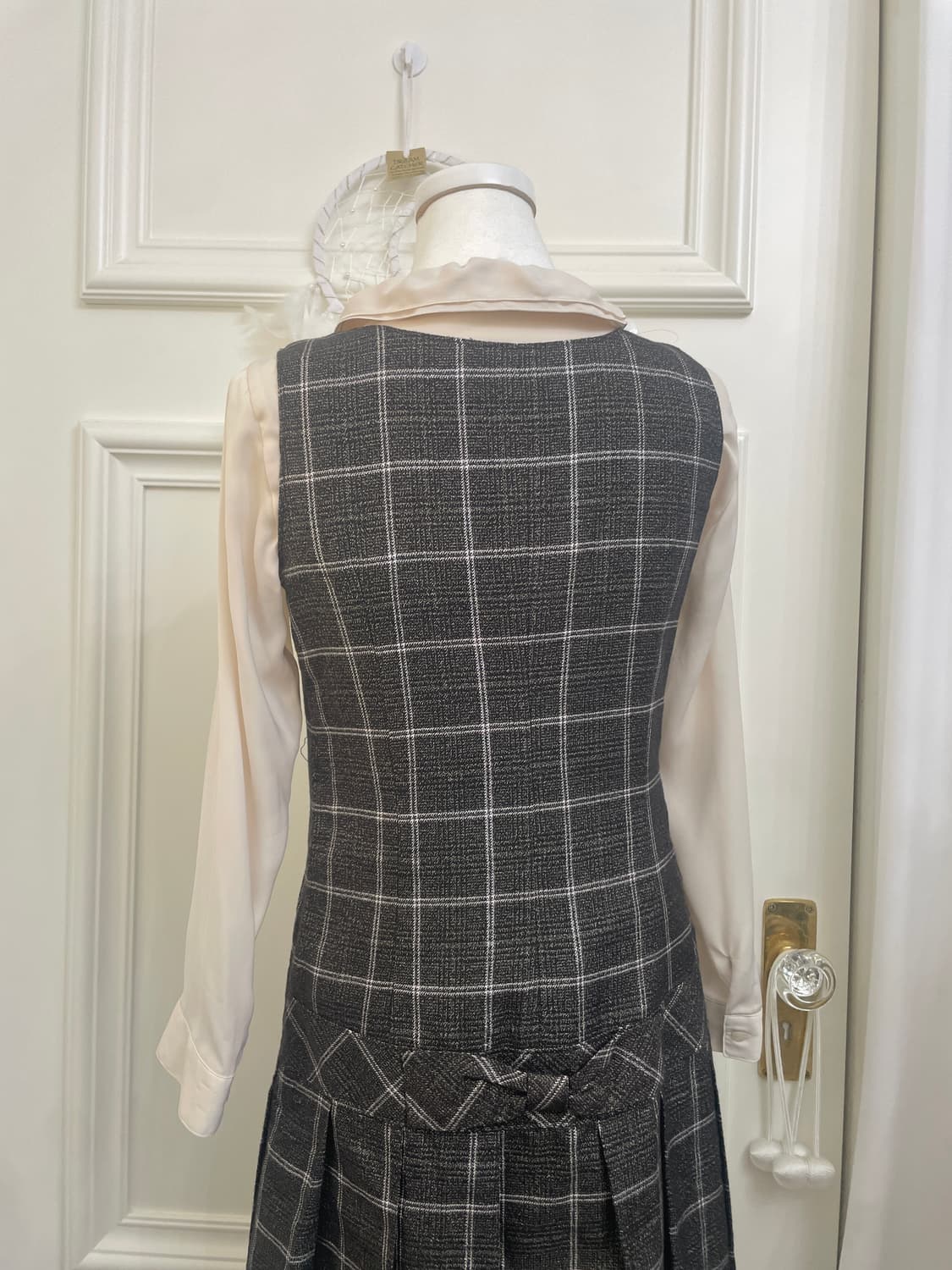 brown back bow check mini opc&cool beige 상품이미지4