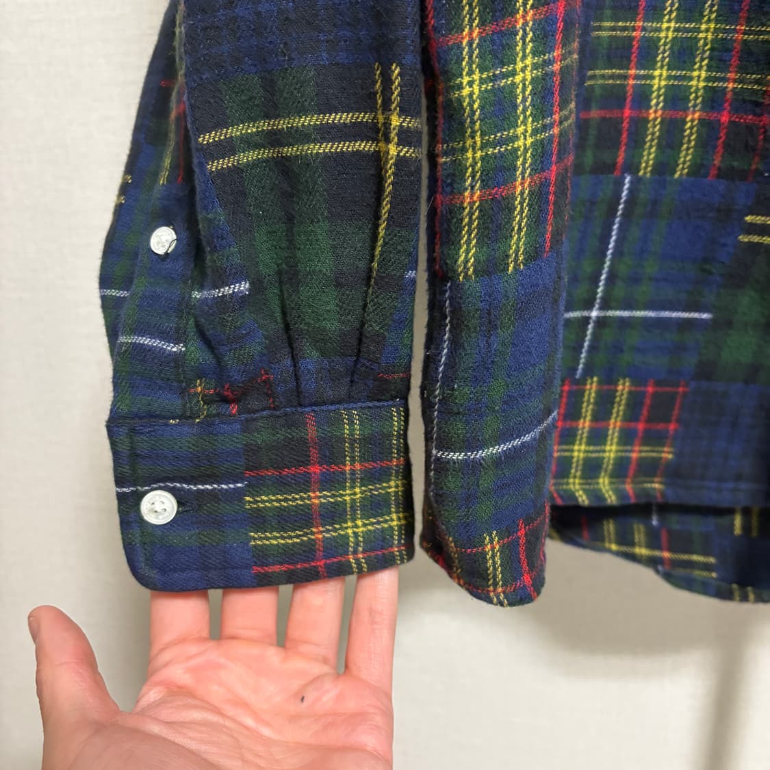 빔즈 오리지널 패브릭 패치워크 플란넬 셔츠 / 네이비, M 상품이미지6