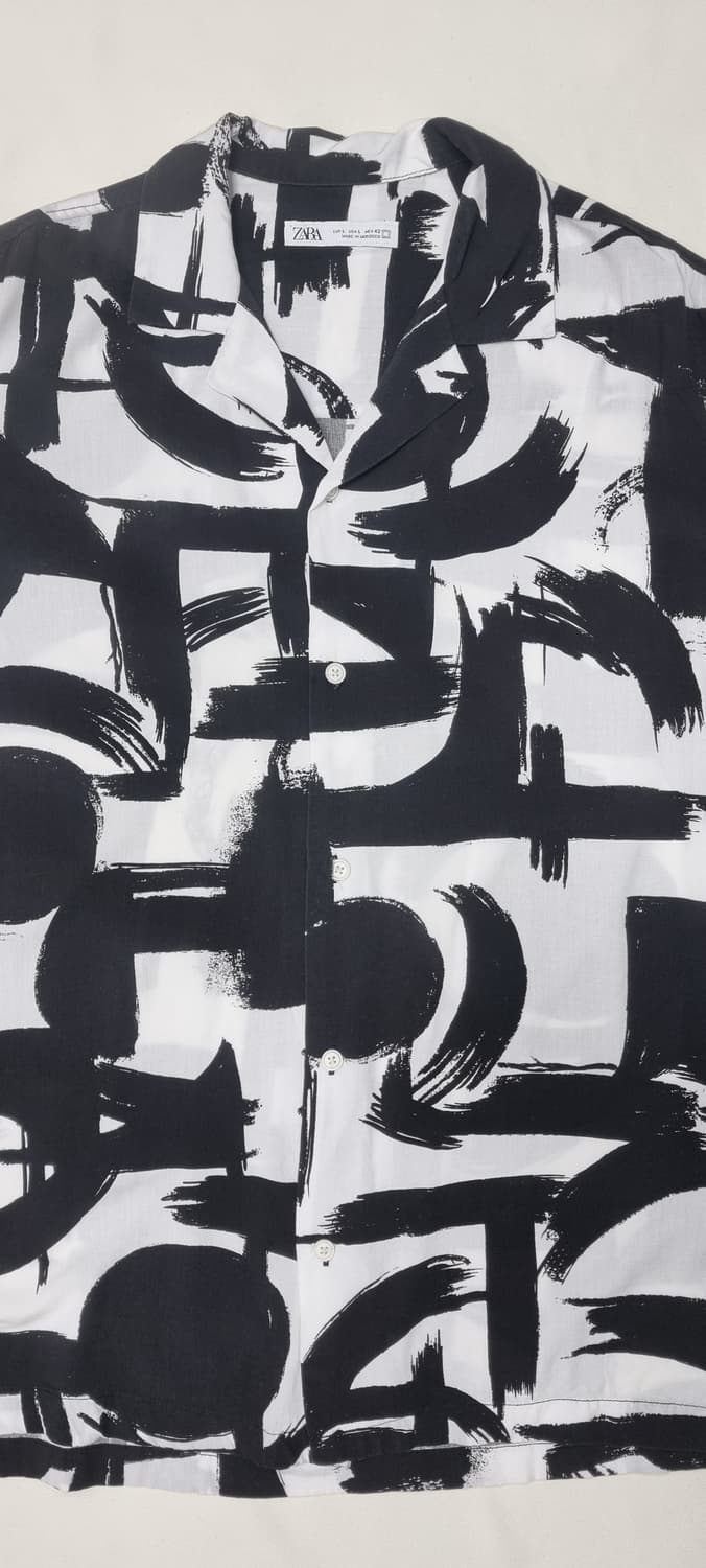 자라 오픈넥 반팔 셔츠 L _ 남성,100 상품이미지2