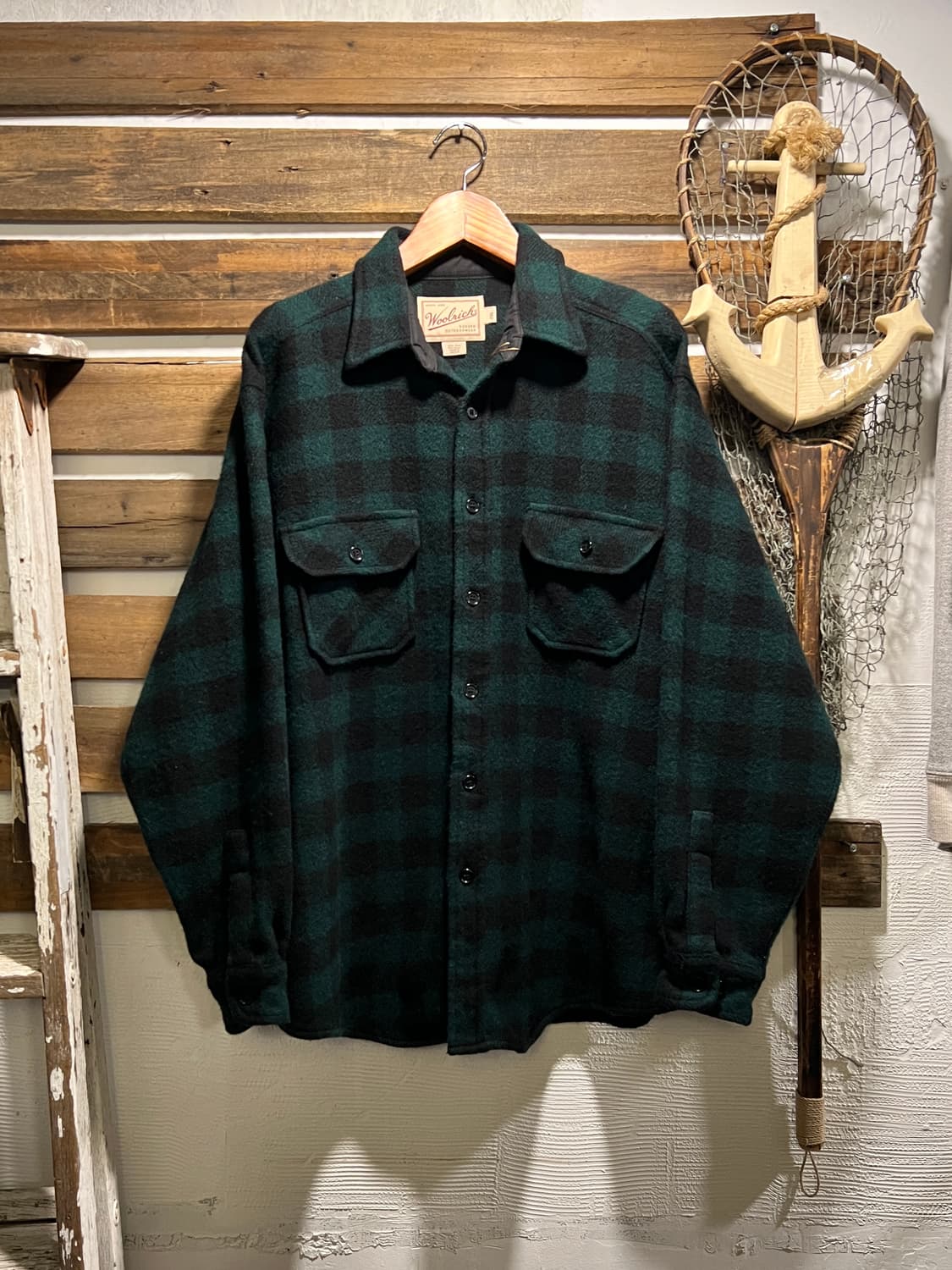 [2XL]울리치 USA 그린 버팔로 체크 울 셔츠 상품이미지1