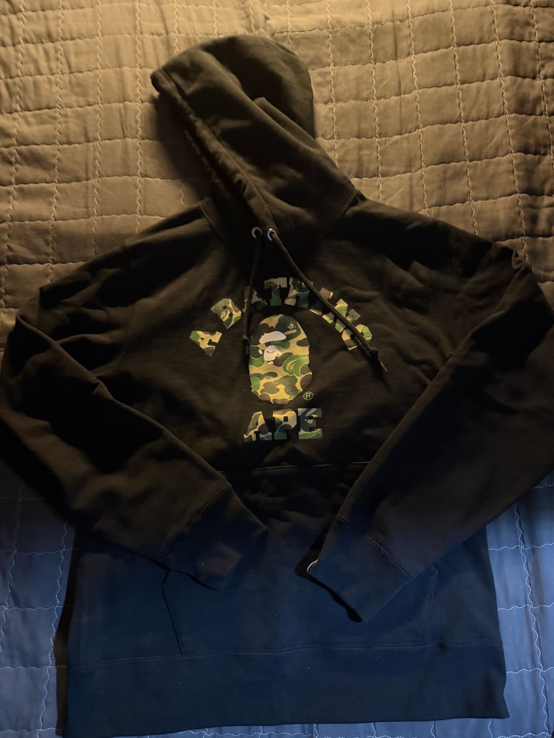 베이프 ABC 카모 컬리지 풀오버 후드 블랙 상품이미지1