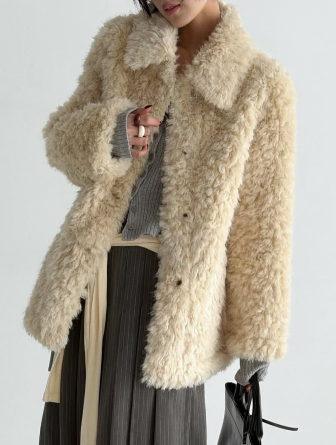 (무료배송) 고퀄 리얼 양모 램스울 퍼자켓 새 것 상품이미지3