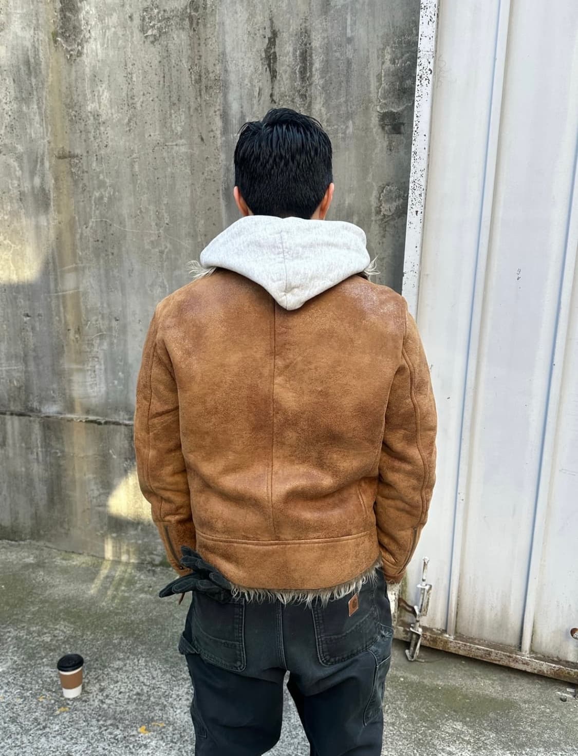 Semantic design aging suede fur jacket 상품이미지3