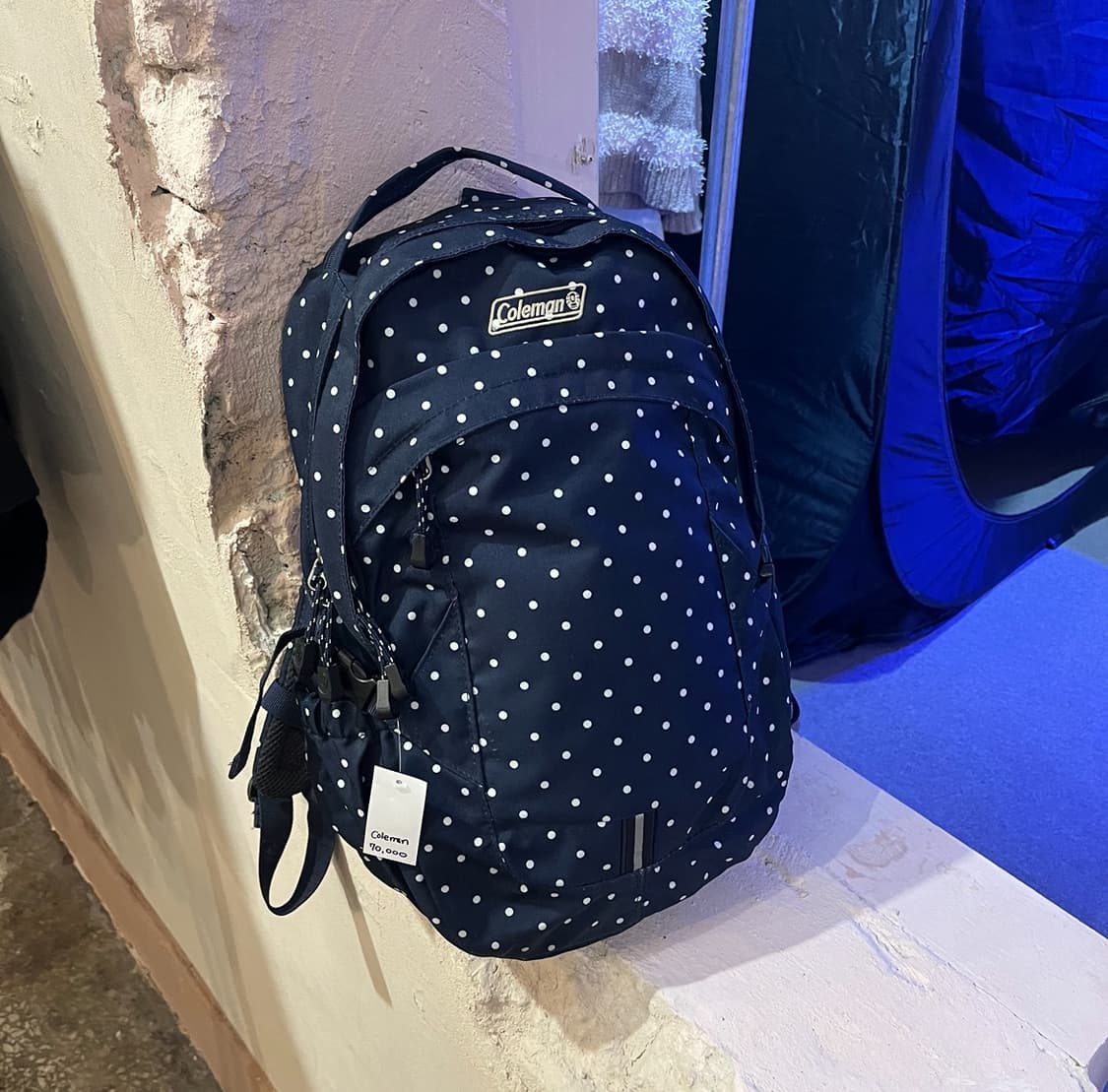콜맨 빈티지 도트 백팩 네이비 상품이미지2