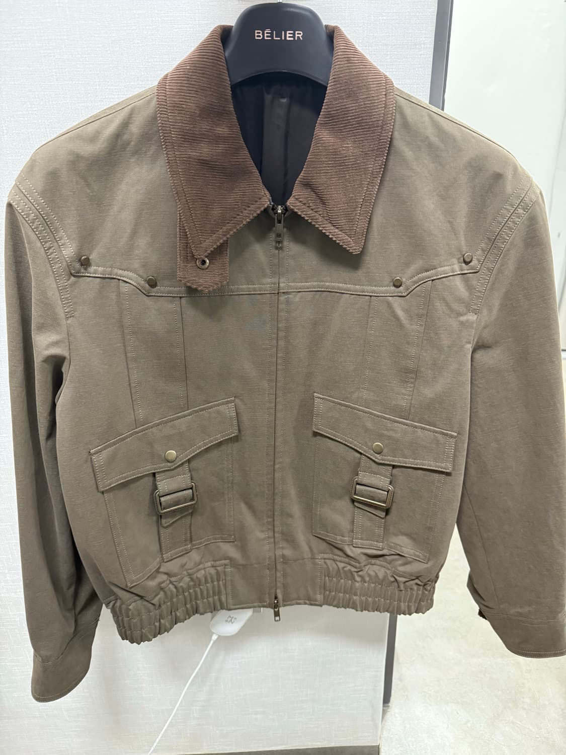 [44] 엘무드 체스터 헌팅 블루종 자켓 카키 상품이미지1