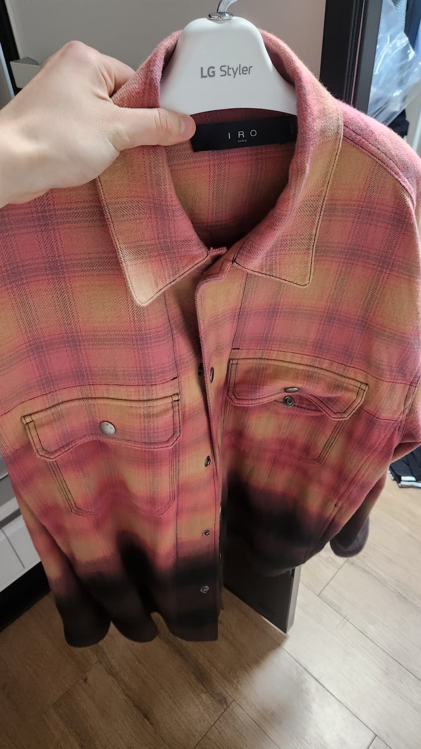 이로맨 ecaille 페이딩 체크 셔츠 L 상품이미지3