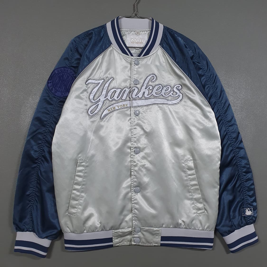 [L] MLB 00s 대장급 희귀 뉴욕 양키즈 바시티 새틴 스타디움 자켓 상품이미지1