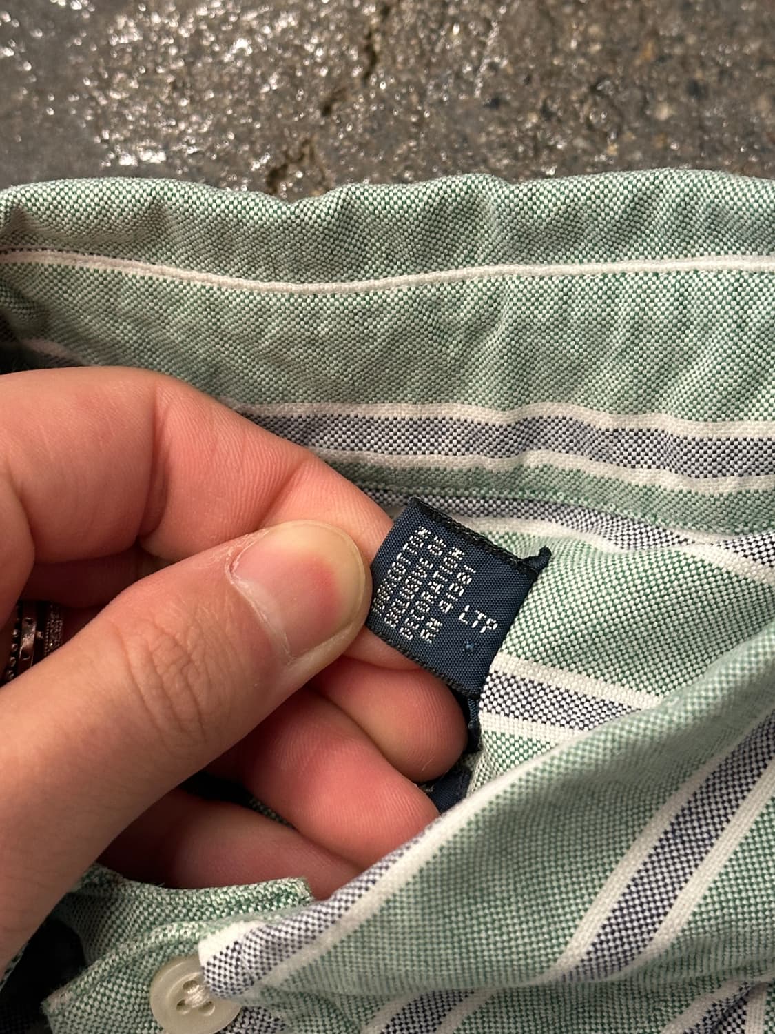 폴로 랄프로렌 스트라이프 셔츠 그린 M 상품이미지5