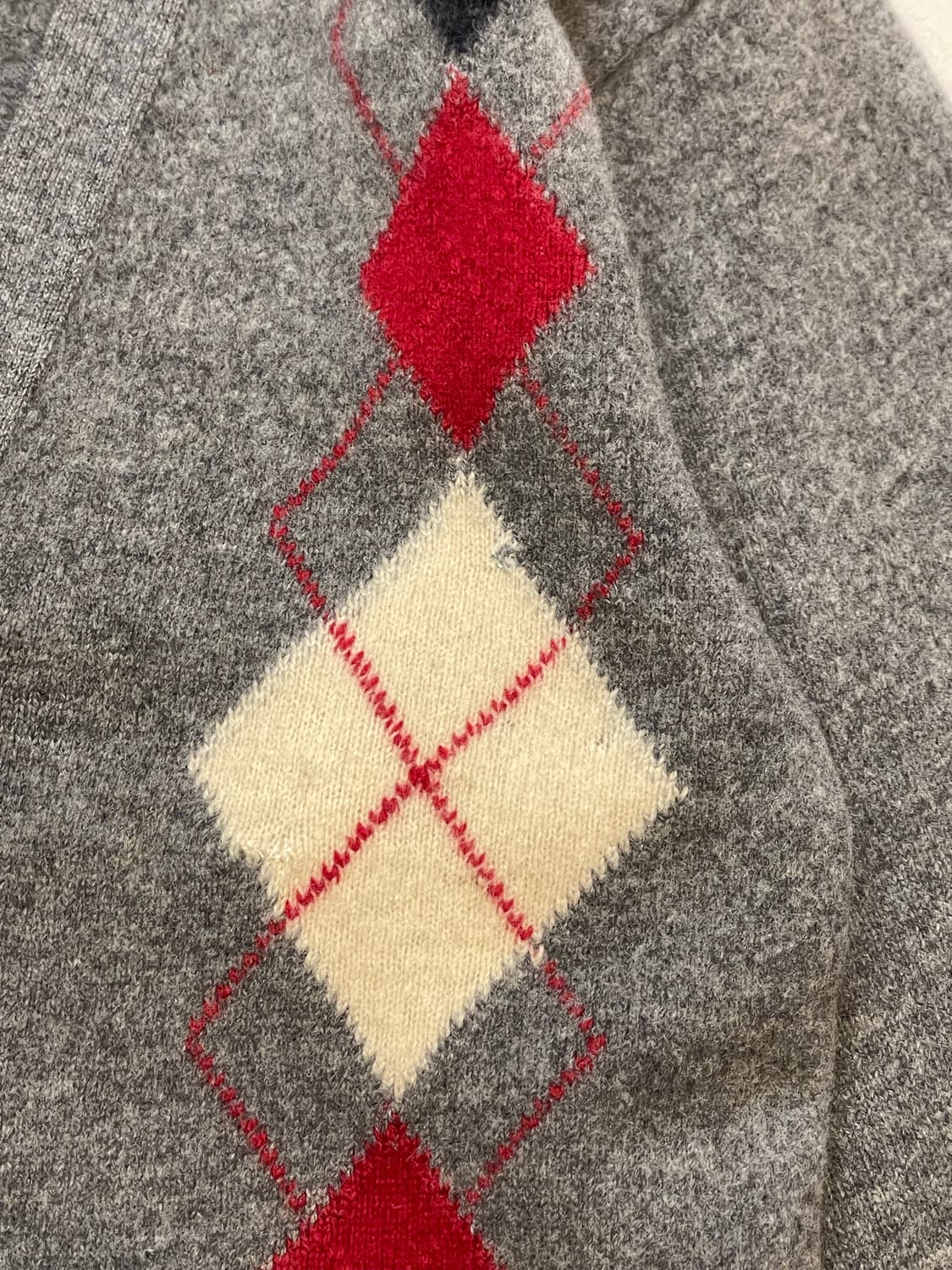 퓨어뉴울 아가일 체크가디건 상품이미지3