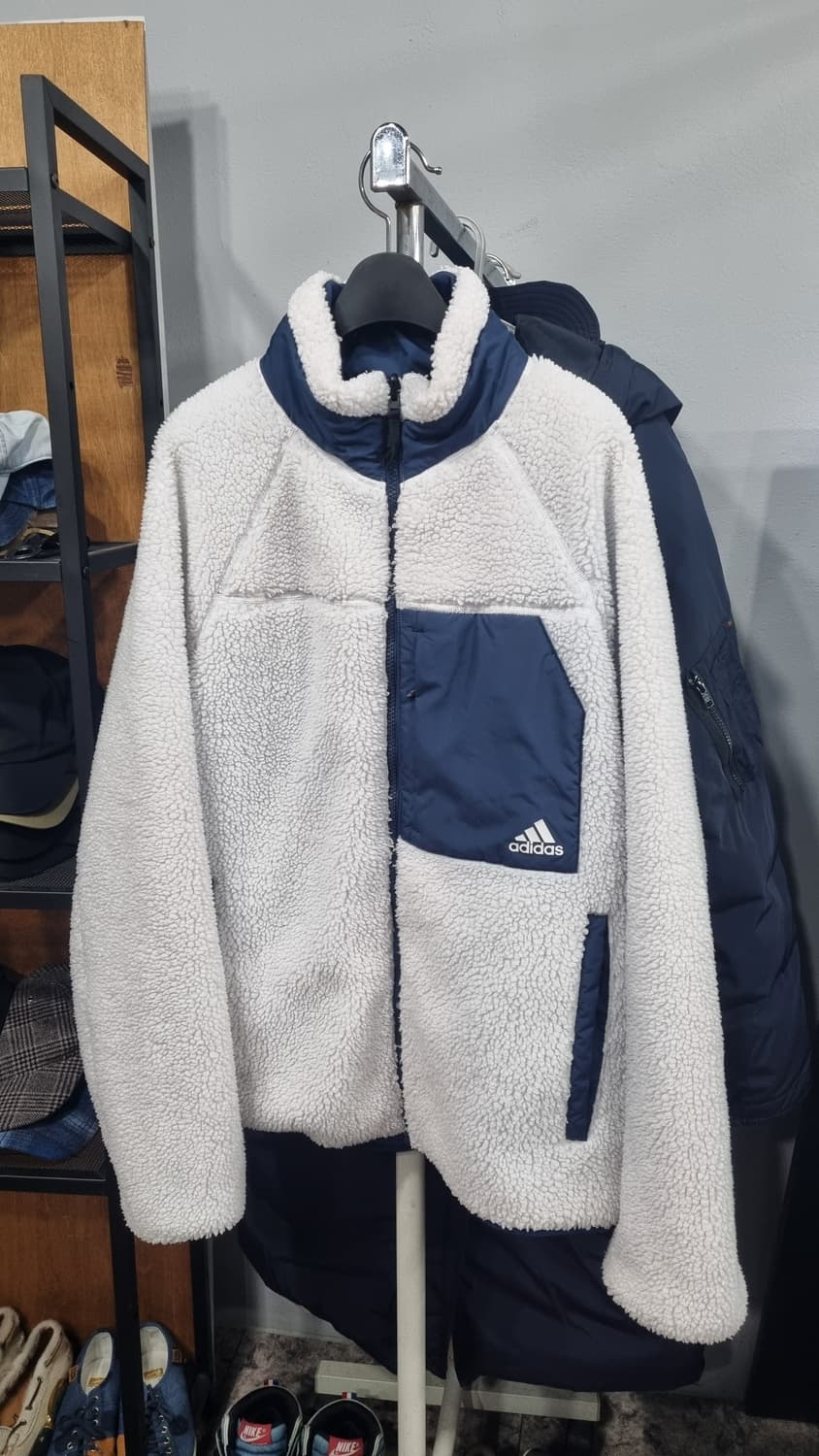 아디다스 후리스 양면점퍼 100~105(가슴단면56) 거의새거 상품이미지1