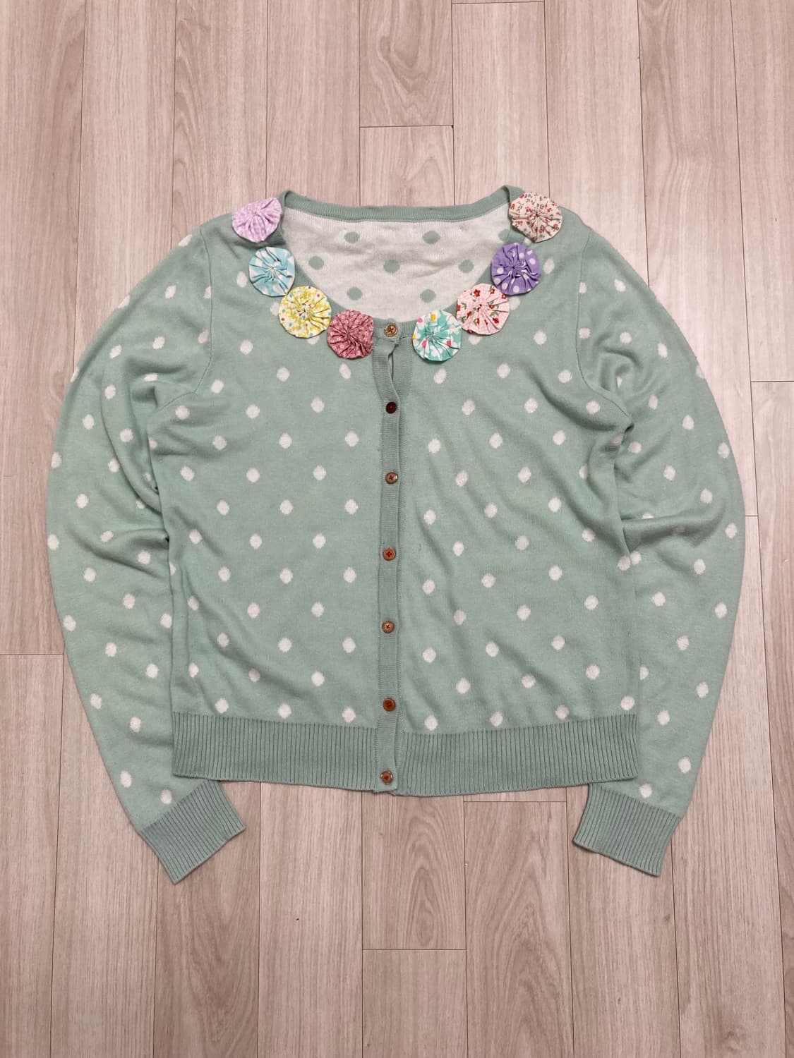 아기토끼 퍼모자 바나나우유 발레코어 원피스 땡땡이 가디건 세트 상품이미지2