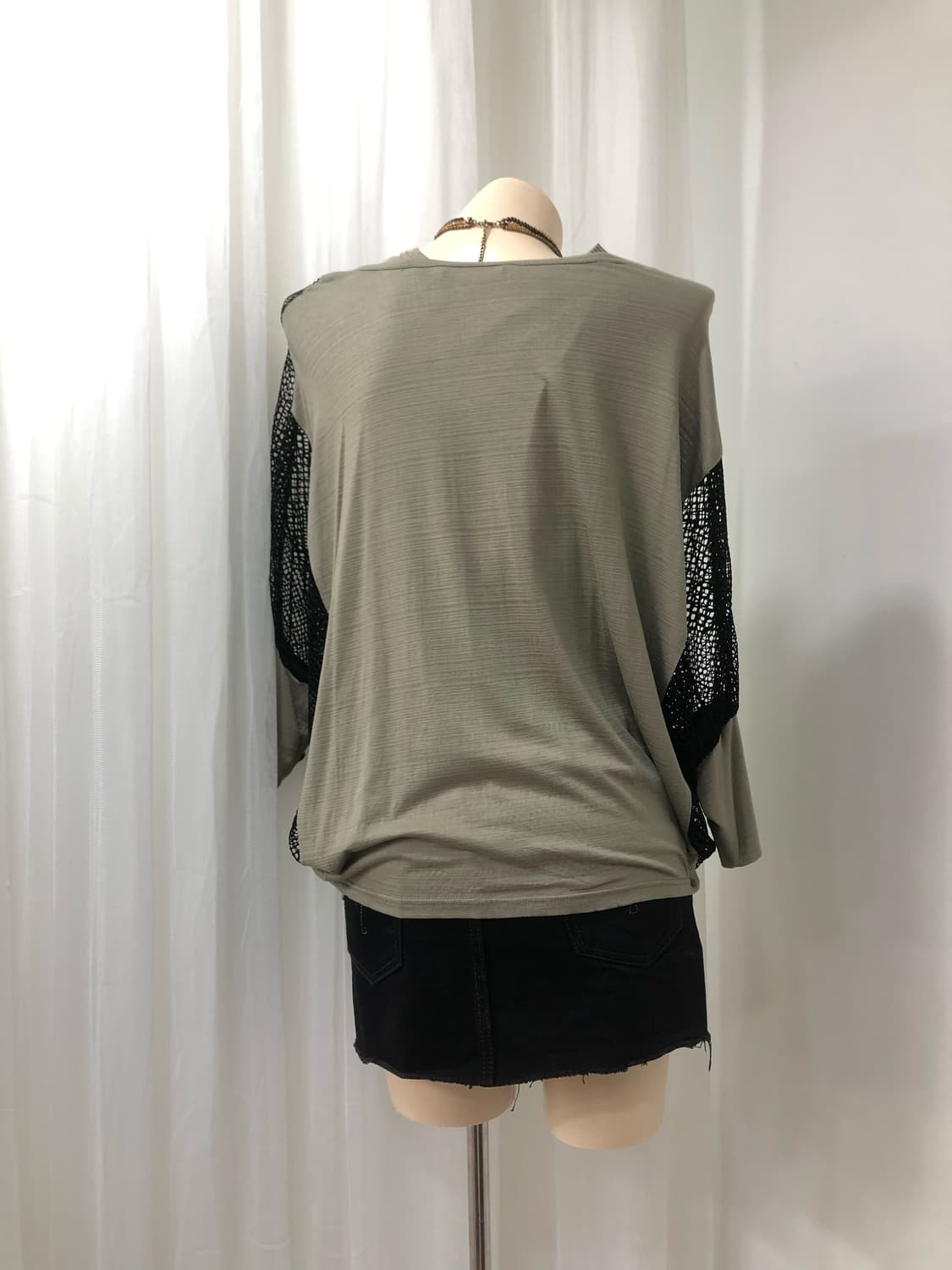 EGOIST sequin logo pocket mesh top set   상품이미지3