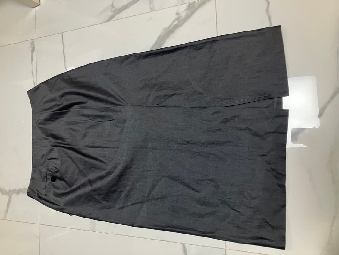 막스마라 차콜 그레이 봄여름용 코튼 미디 스커트 상품이미지3