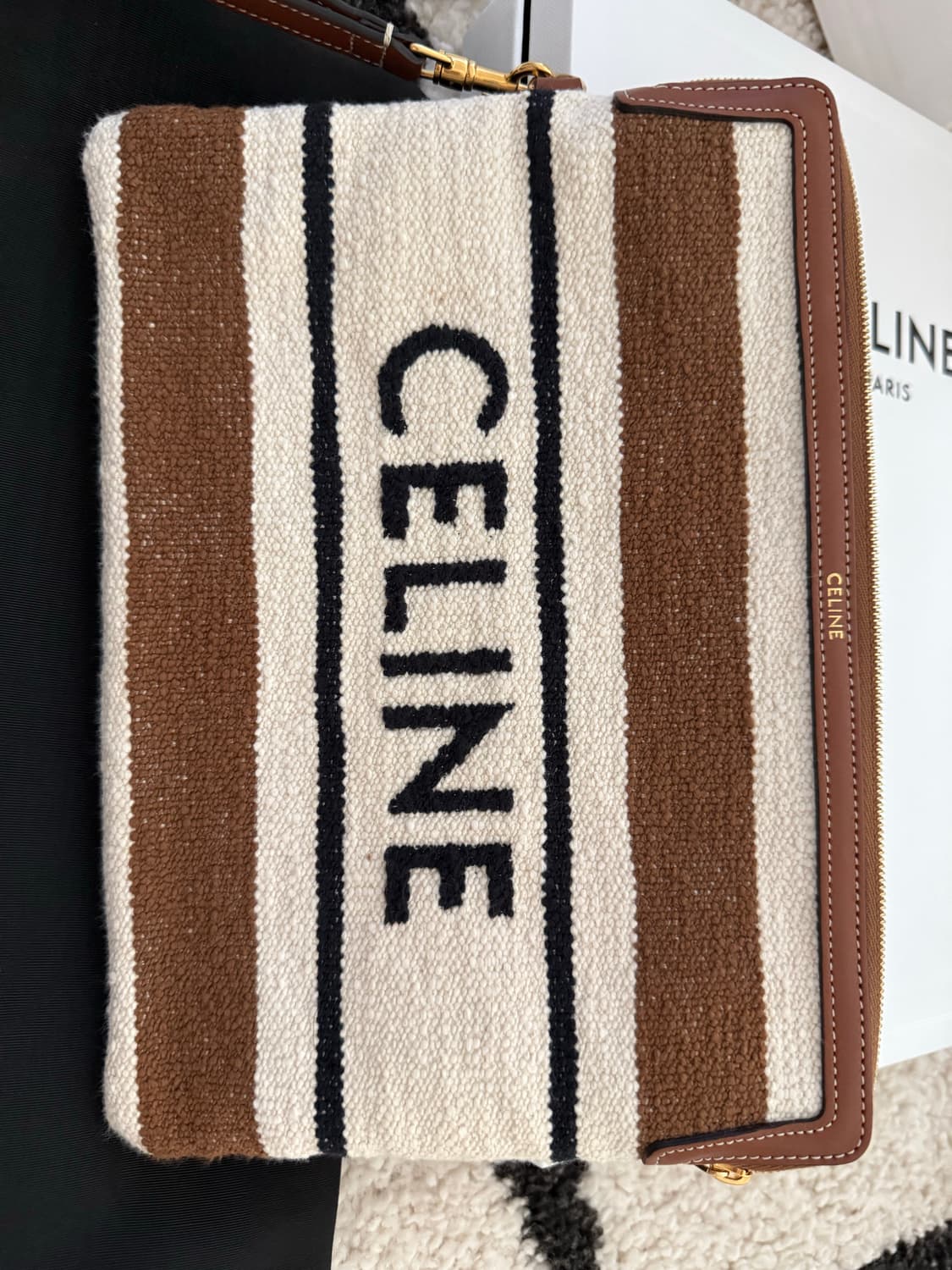 스트랩 파우치 - CELINE 자카드 스트라이프 텍스타일 상품이미지3