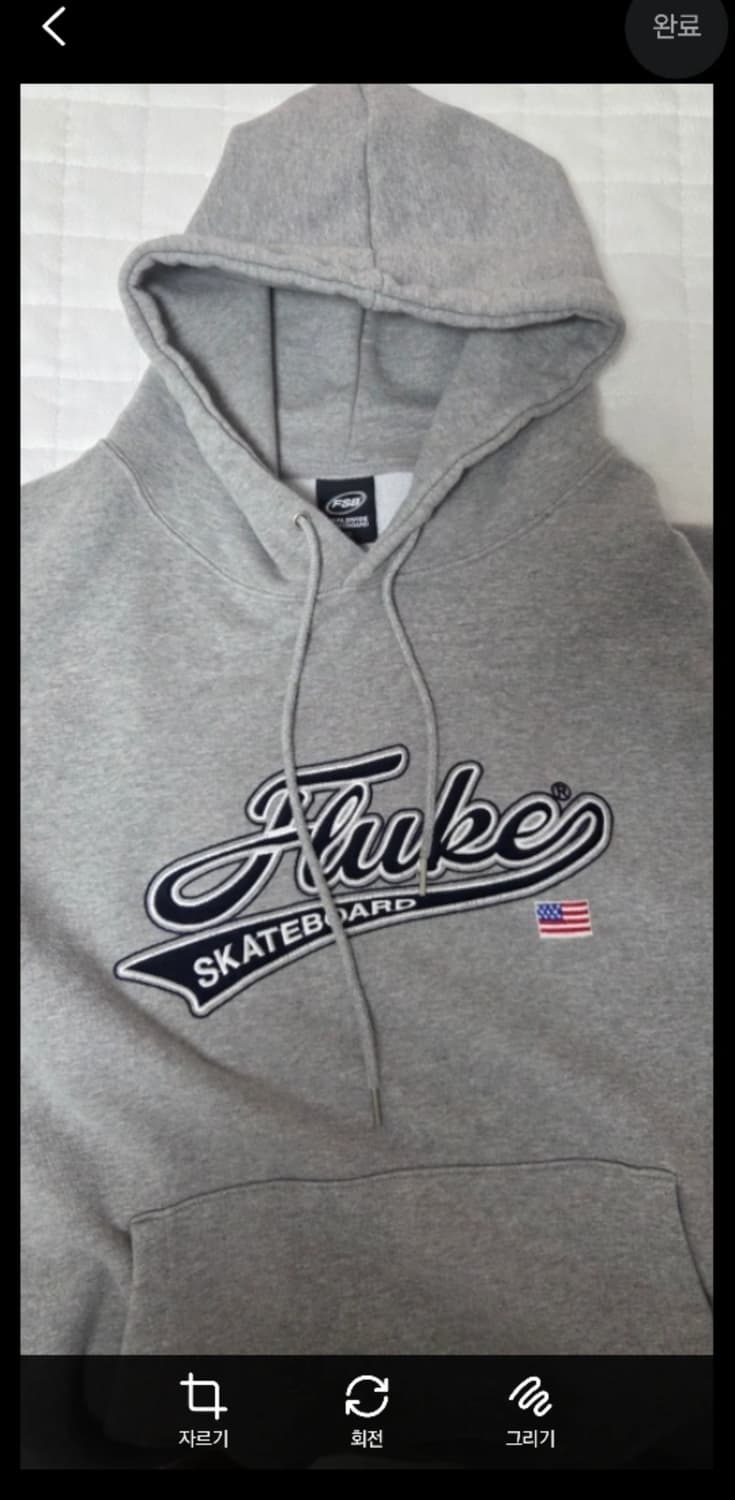 플루크 커시브 자수로고 후드티 상품이미지1