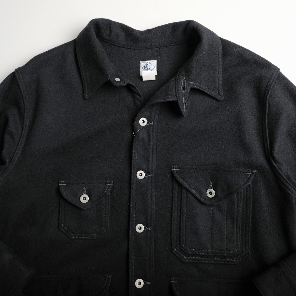 포스트오버롤즈 크루저 멜튼울 자켓 블랙 L사이즈 Postoveralls 상품이미지6