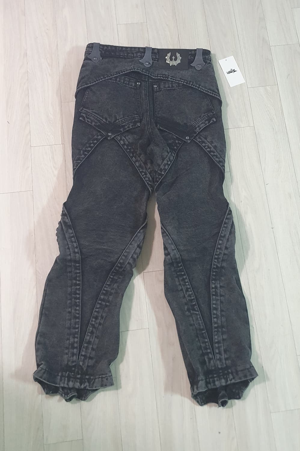 UNIZ WORLD Knight pants Grey washed 상품이미지5