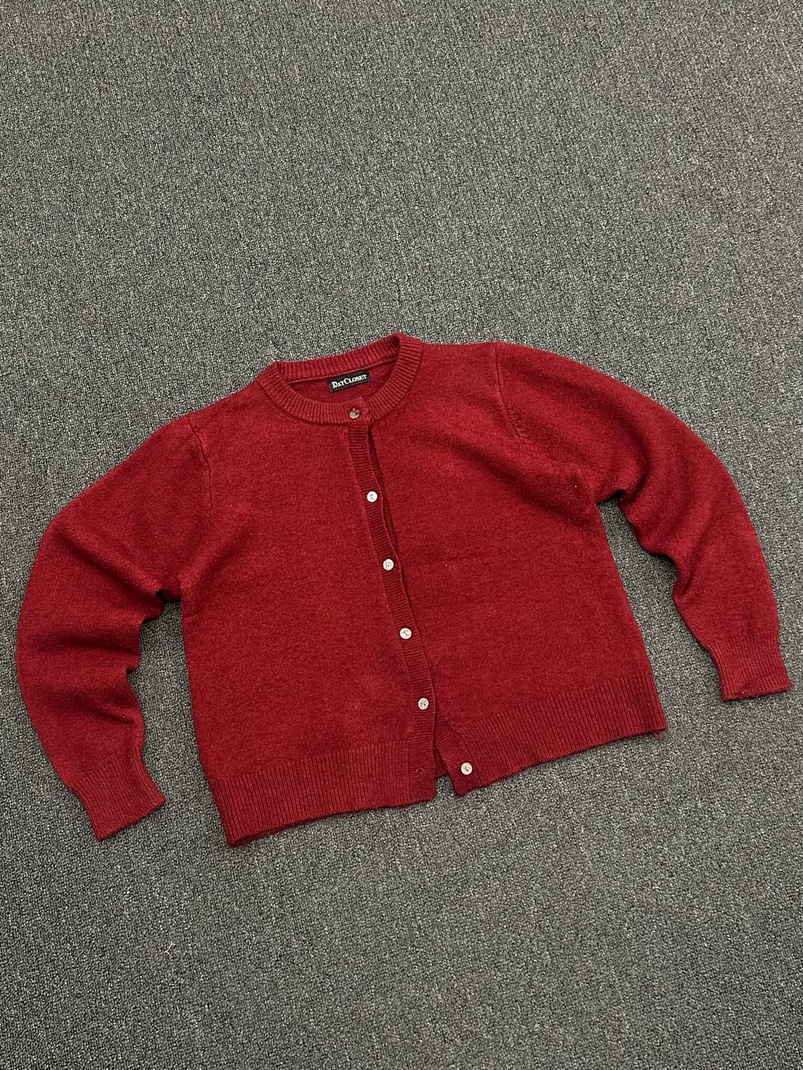 OS) Japanese vintage 여성 버건디 니트 가디건 상품이미지2