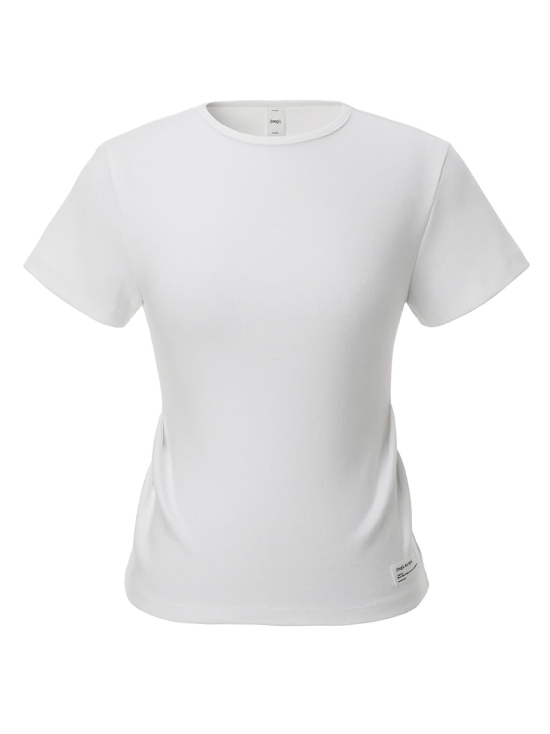 [택O새상품] 이네기 딥턱 숏 슬리브 반팔 티셔츠 화이트 OS 상품이미지1