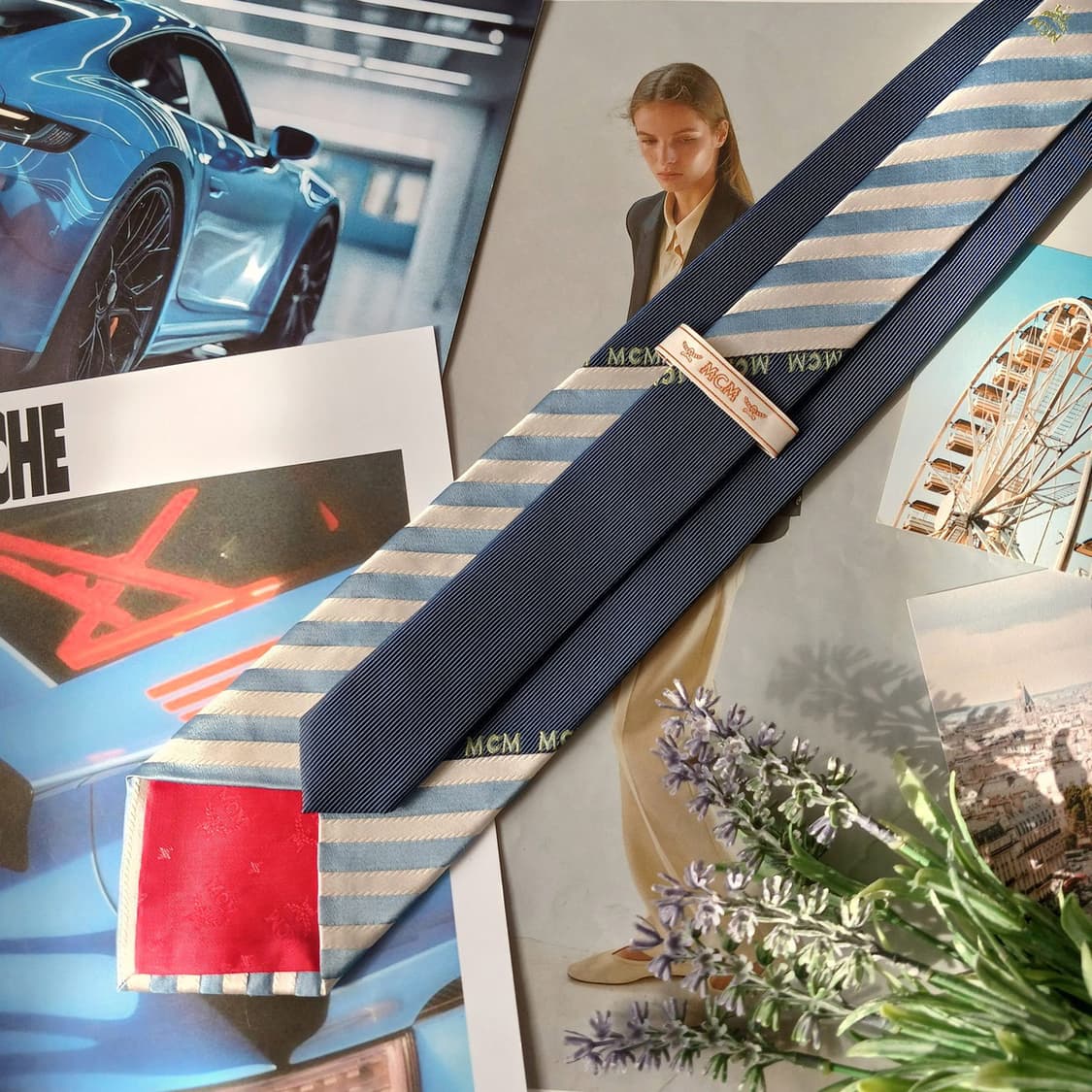 엠씨엠 실크 네이비 스트라이프 넥타이 9cm A등급 A19690
 상품이미지7